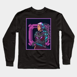 cyberpunk samurai woman Long Sleeve T-Shirt